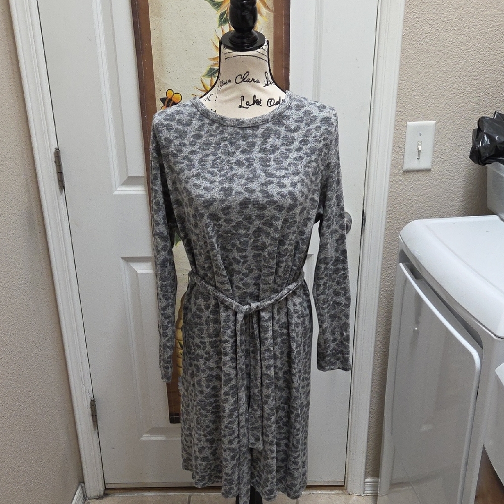 Gray Patterned Women's Dress